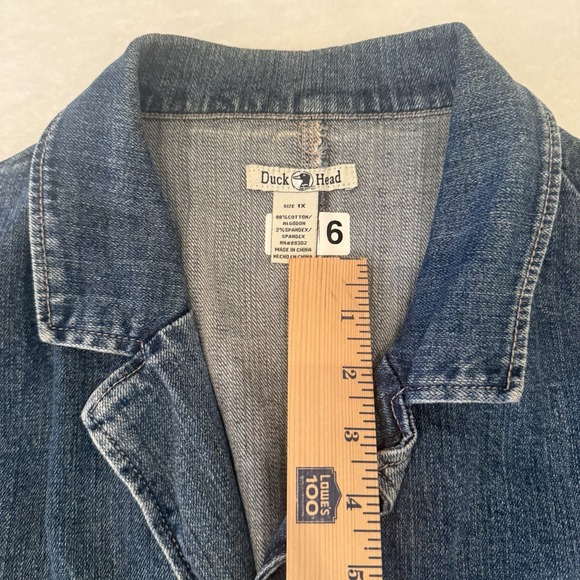Duck Head Women's Denim Chore Coat Barn Jacket Pockets Workwear Trucker‎ 1X - Picture 3 of 7